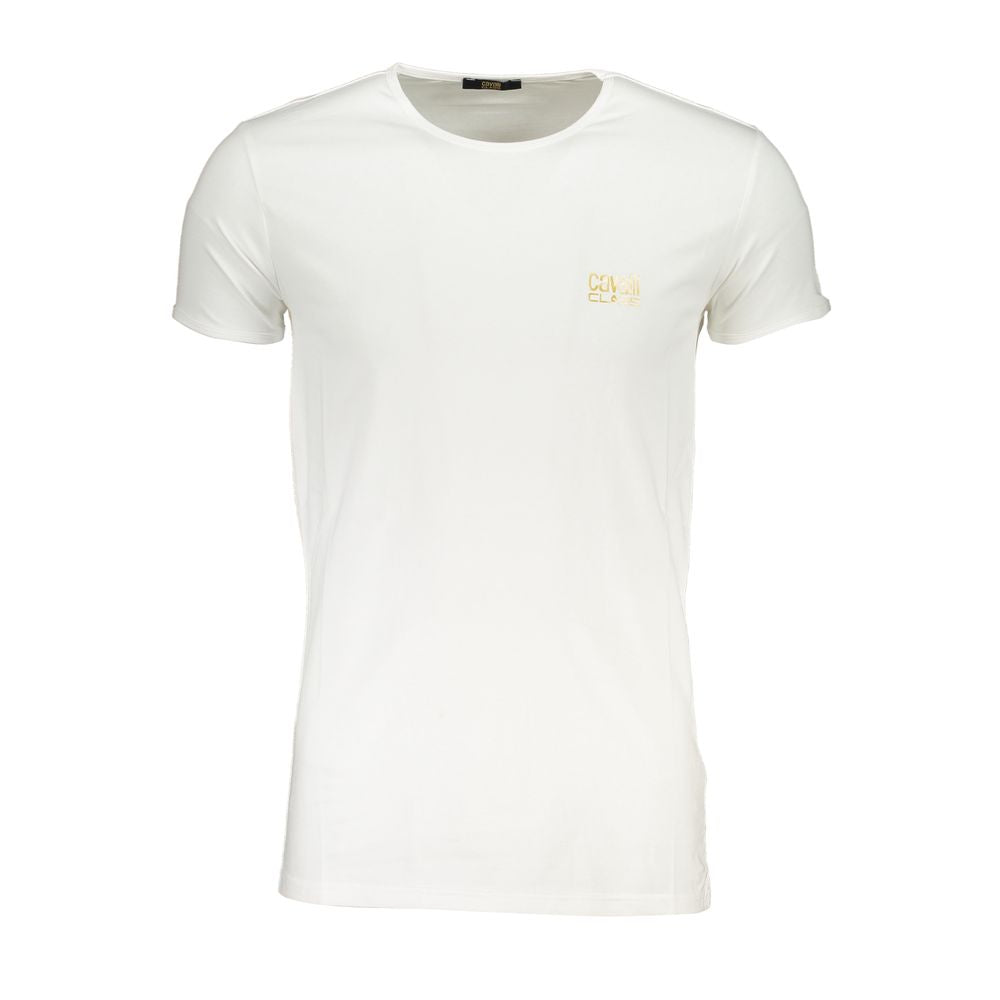 Cavalli Class "Bianco Cotton Men T-Shirt"