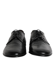 Dolce & Gabbana Black Leather Lace Up Derby Dress Formal Shoes
