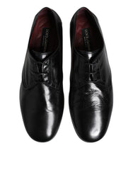 Dolce & Gabbana Black Leather Lace Up Derby Dress Formal Shoes