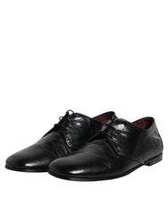 Dolce & Gabbana Black Leather Lace Up Derby Dress Formal Shoes