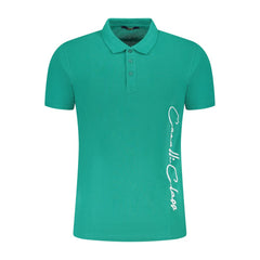 Cavalli Class Green Cotton Men Polo Shirt