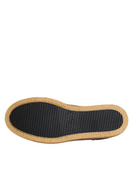 Dolce & Gabbana Brown White Calfskin Leather Loafers Shoes