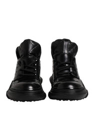 Dolce & Gabbana Black Leather Casual Mens Ankle Boots Shoes