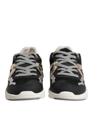 Dolce & Gabbana Multicolor Leather Suede Low Top Sneaker Shoes