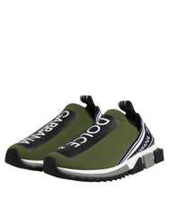 Dolce & Gabbana Green Black Slip On Sorrento Sneakers Shoes