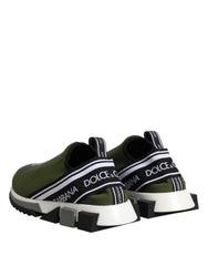 Dolce & Gabbana Green Black Slip On Sorrento Sneakers Shoes