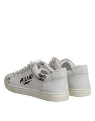 Dolce & Gabbana White London Calf Leather Men Sneakers Shoes