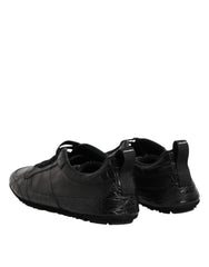 Dolce & Gabbana Black Exotic Leather Low Top Sneakers Shoes