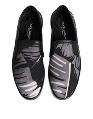 Dolce & Gabbana Black Tropical Slip On Men Sneakers Shoes