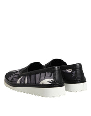 Dolce & Gabbana Black Tropical Slip On Men Sneakers Shoes