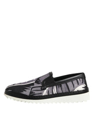 Dolce & Gabbana Black Tropical Slip On Men Sneakers Shoes