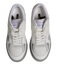 Dolce & Gabbana White Low Top DG Embossed Men Sneakers Shoes