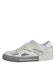 Dolce & Gabbana White Low Top DG Embossed Men Sneakers Shoes