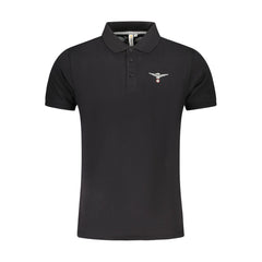 Accademia Militare Black Cotton Polo Shirt
