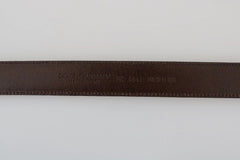 Dolce & Gabbana Blue Perforated Leather Gray Buckle Belt