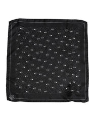 Dolce & Gabbana Black White Printed Square Men Foulard Scarf