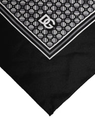 Dolce & Gabbana Black White Patterned Square Foulard Scarf