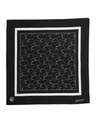 Dolce & Gabbana Black White Printed Square Foulard Scarf