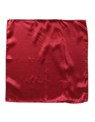 Dolce & Gabbana Red Solid Satin Silk Square Handkerchief Scarf