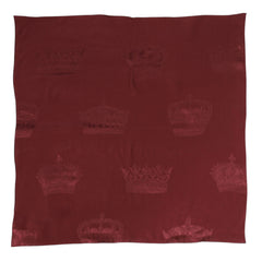 Dolce & Gabbana Maroon Silk Crown Square Men Foulard Scarf