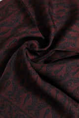 Dolce & Gabbana Maroon Black Printed Square Men Foulard Scarf