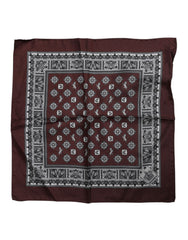 Dolce & Gabbana Bordeaux Bandana Silk Square Handkerchief Scarf