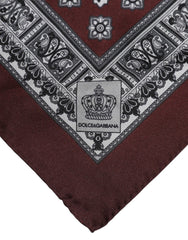 Dolce & Gabbana Bordeaux Bandana Silk Square Handkerchief Scarf
