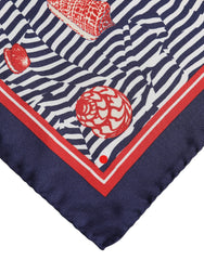 Dolce & Gabbana Multicolor Seashells Square Men Foulard Scarf