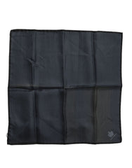 Dolce & Gabbana Blue DG Crown Silk Square Men Foulard Scarf