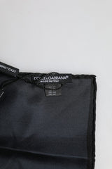 Dolce & Gabbana Blue DG Crown Silk Square Men Foulard Scarf