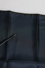 Dolce & Gabbana Blue DG Crown Silk Square Men Foulard Scarf