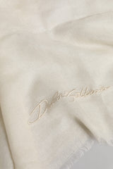 Dolce & Gabbana White Cashmere Neck Warmer Wrap Shawl Scarf