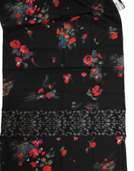 Dolce & Gabbana Black Floral Print Neck Warmer Wrap Scarf