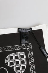 Dolce & Gabbana Black White Bandana Square Men Foulard Scarf