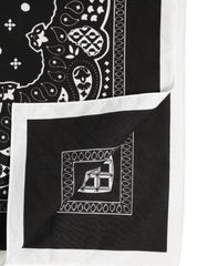 Dolce & Gabbana Black White Bandana Square Men Foulard Scarf