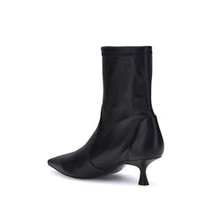 Stuart Weitzman Black Calf Leather Bos Taurus Ankle Boots