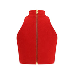 Balmain Bouclé wool crop Top