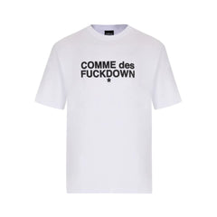 Comme Des Fuckdown White Cotton T-Shirt