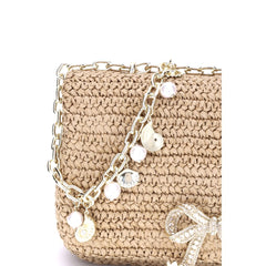 Self-Portrait Raffia Shoulder Bag