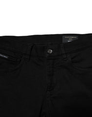 Dolce & Gabbana Black Cotton Stretch Skinny Men Denim Jeans