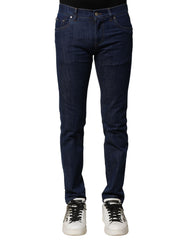 Dolce & Gabbana Blue Cotton Stretch Skinny Men Denim Jeans