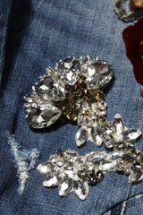 Dolce & Gabbana Blue Cotton Rhinestone Embellish Denim Jeans