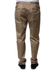 Dolce & Gabbana Brown Cotton Tapered Men Formal Pants