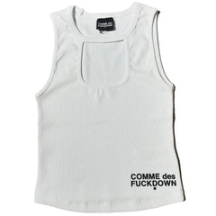 Comme Des Fuckdown White Cotton Women Top