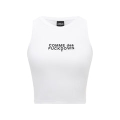 Comme Des Fuckdown White Cotton Women Cropped T-Shirt