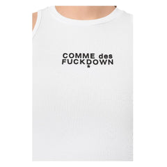 Comme Des Fuckdown White Cotton Women Cropped T-Shirt
