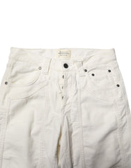 Jeckerson White Cotton Stretch Straight Fit Men Denim Jeans