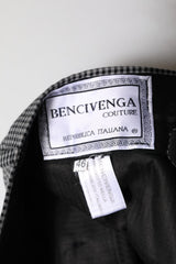 BENCIVENGA Black White Checkered Tapered Dress Pants