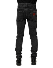 Dolce & Gabbana Black Cotton Skinny Men Denim Jeans