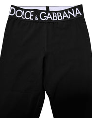Dolce & Gabbana Black Silver Nylon Skinny Men Leggings Pants